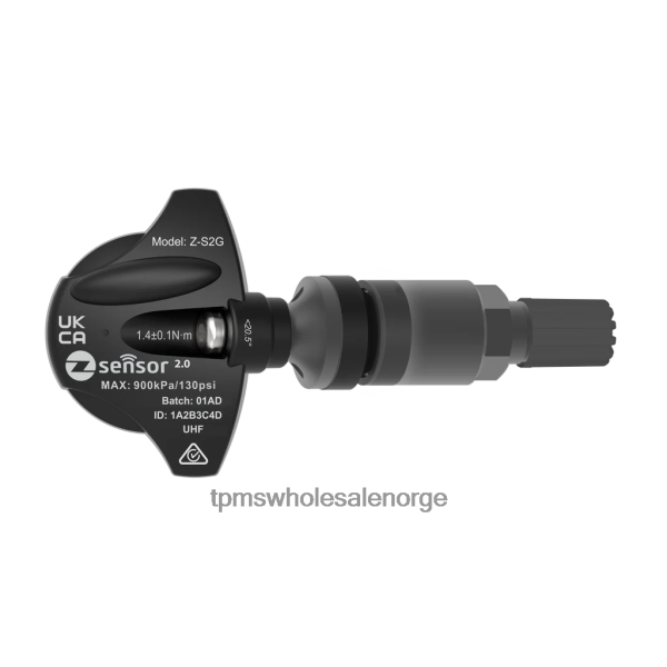 TPMS Krav Norge - gmsv oe erstatning tpms sensor - oe p/n 13516165 frekv 433mhz 8H662J578 metallventilstamme - mørkegrå